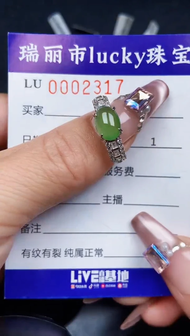 翡翠银S925镶嵌颈饰2317