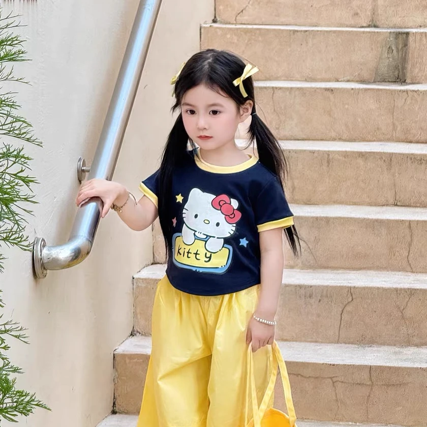 女宝宝夏款短袖T恤洋气2025夏季新款女童软糯短袖上衣FX11814