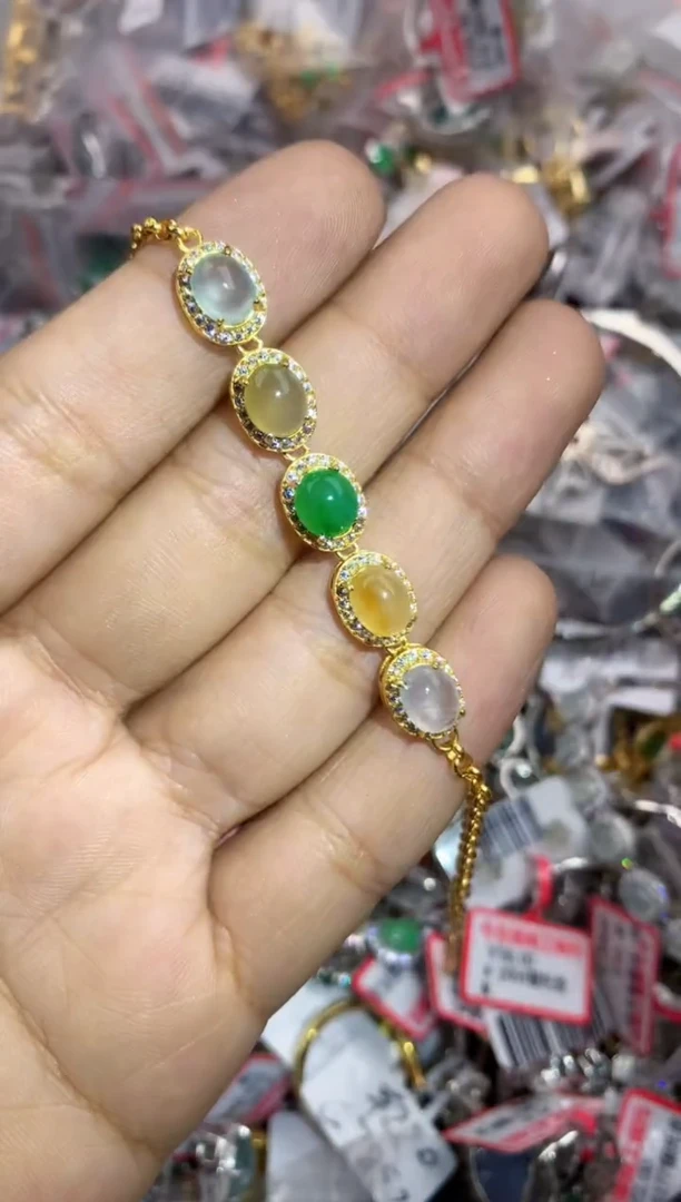 银S925镶嵌戒指翡翠666----10