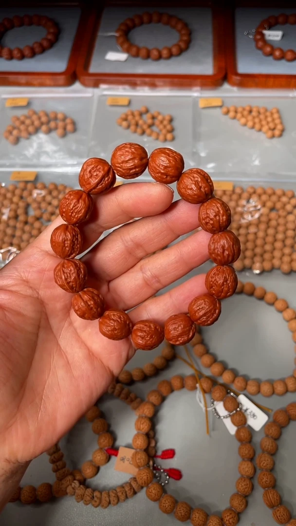 文玩核桃手串橘皮小金豆15mm