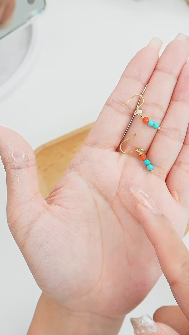 南红玛瑙耳环未镶嵌发货一件