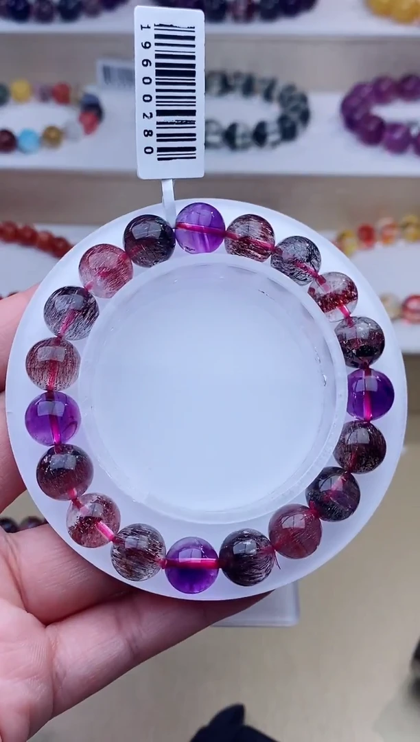 未镶嵌手链水晶黑加仑超七10m+