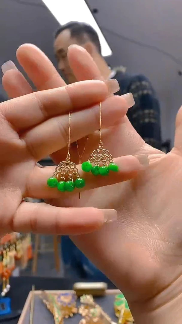 【闪购商品】翡翠耳饰合金161翡翠耳线