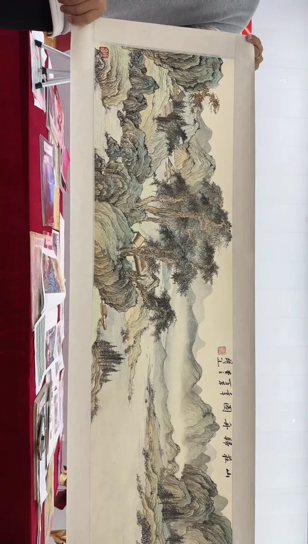 国画洪明道-国画山水4平尺