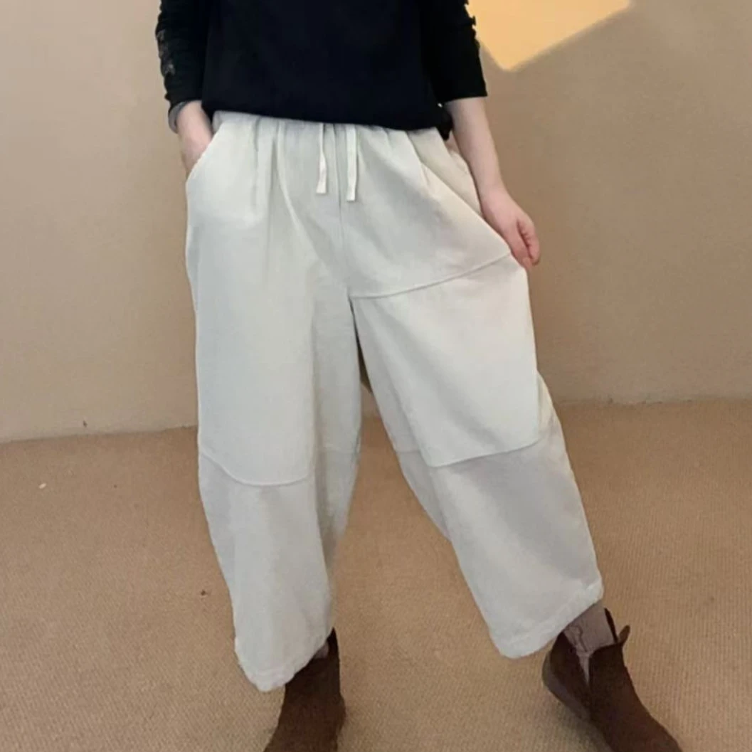 灯芯绒百搭休闲裤女春秋新款哈伦裤显瘦腿长保暖裤