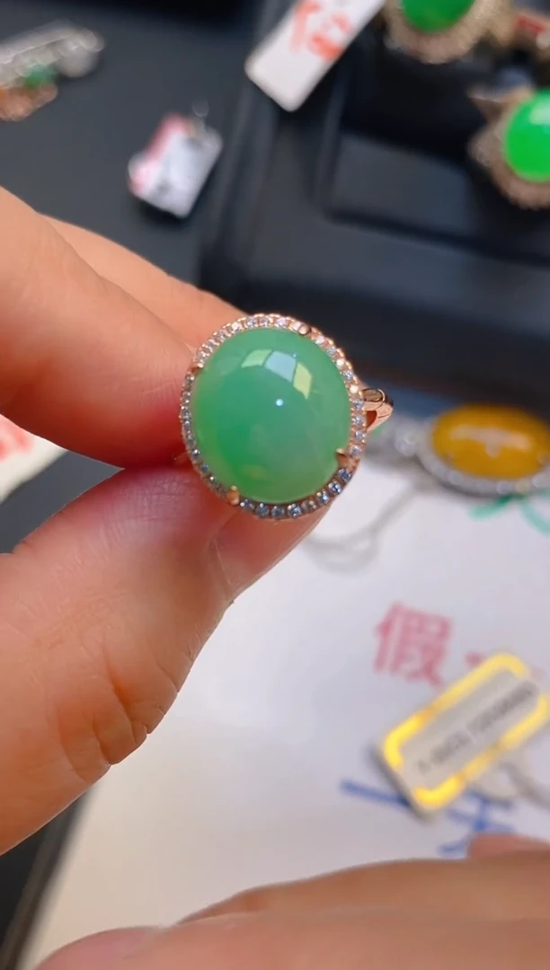 【闪购商品】翡翠耳饰银S925镶嵌天然A货翡翠1