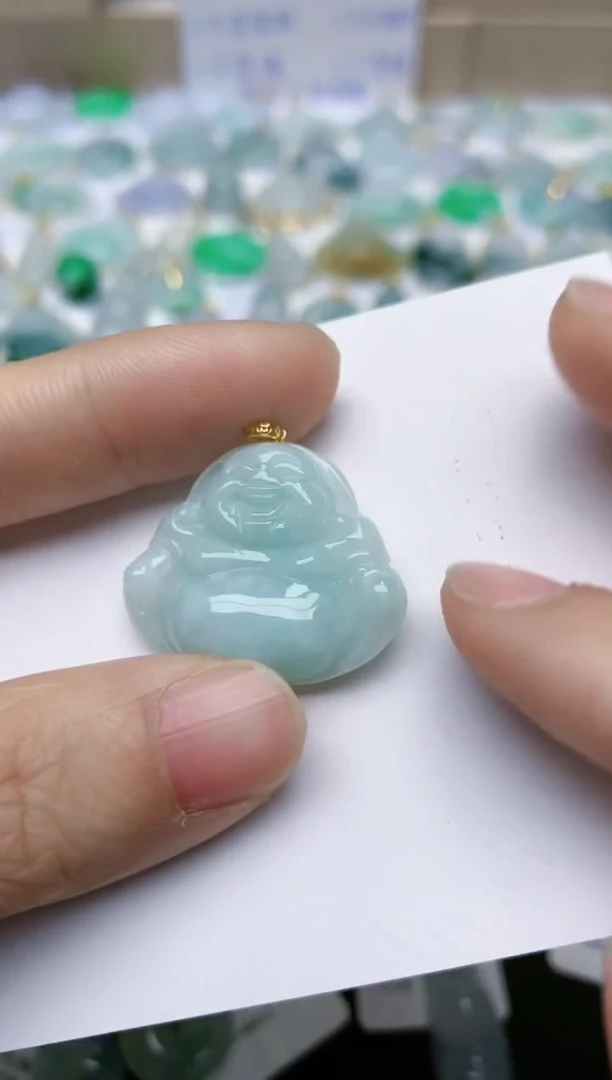 【闪购商品】翡翠颈饰18K金镶嵌天然翡翠A货