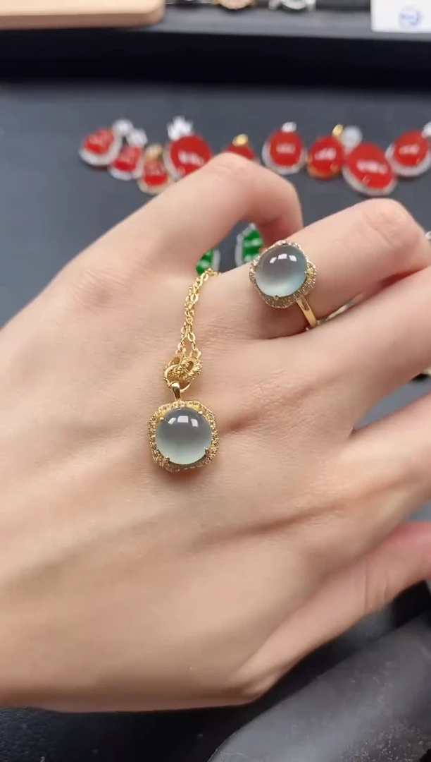 银S925镶嵌戒指翡翠51511