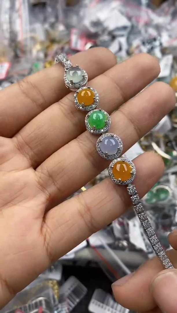 银S925镶嵌戒指翡翠444              1
