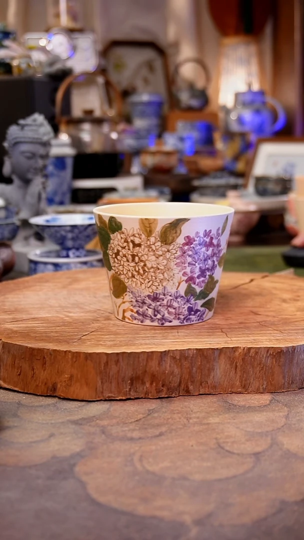 摆件陶绣球花手工手绘手工手绘