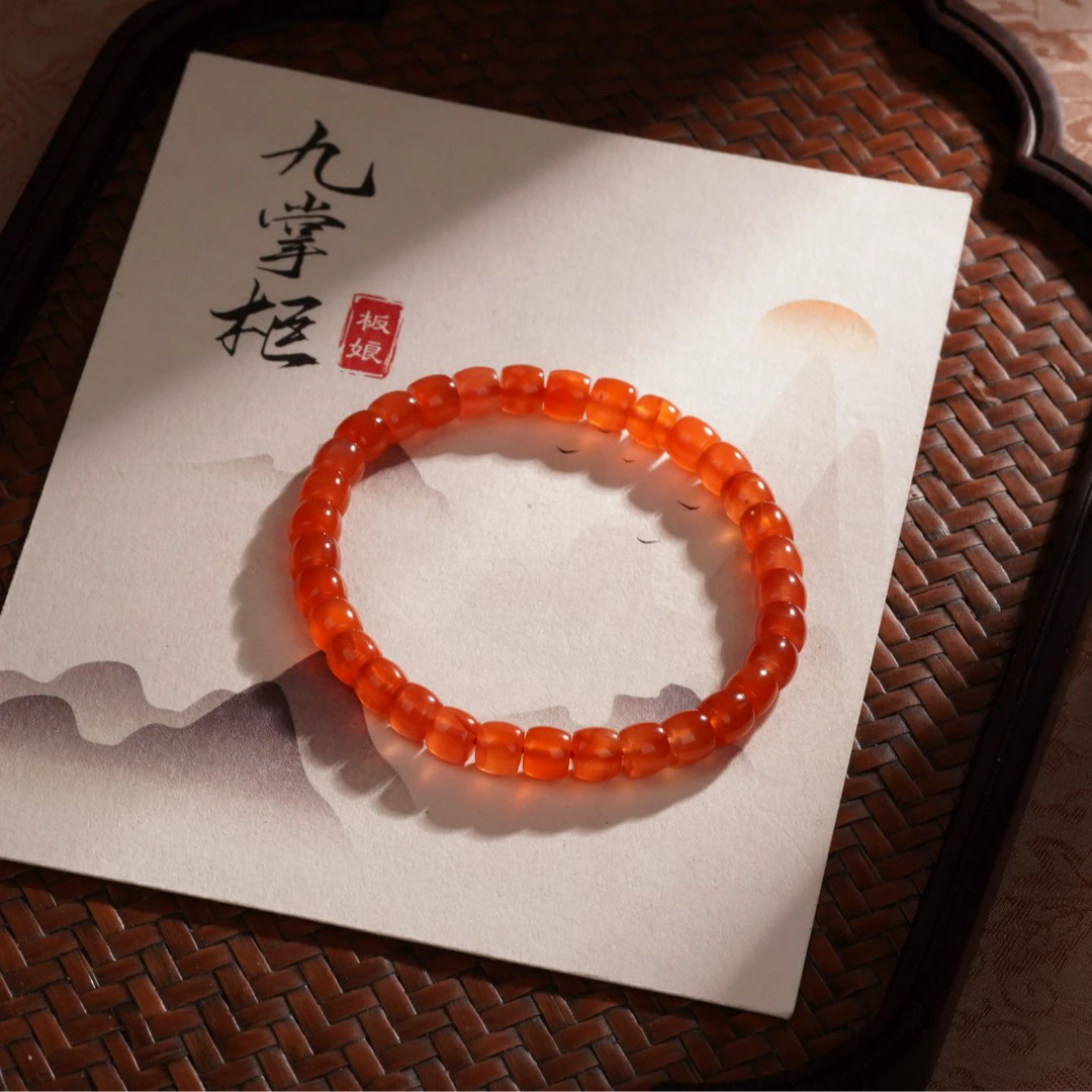 河湾料冰红南红单圈手串素款—多样性发其一约6mm【JJ289】