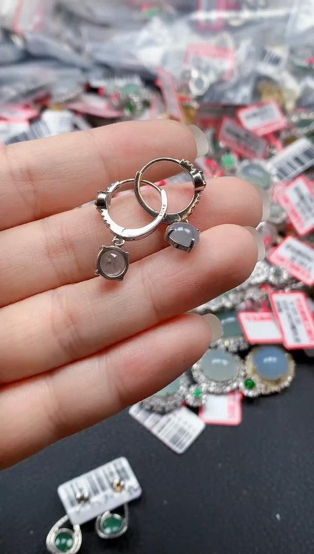 银S925镶嵌戒指翡翠天然A货缅甸翡翠