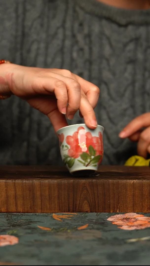 杯釉下彩手工手绘同款陶器