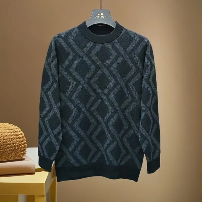 【羊毛衫8816】24男士欧货品牌原单轻商务简约百搭秋冬长袖羊毛衫