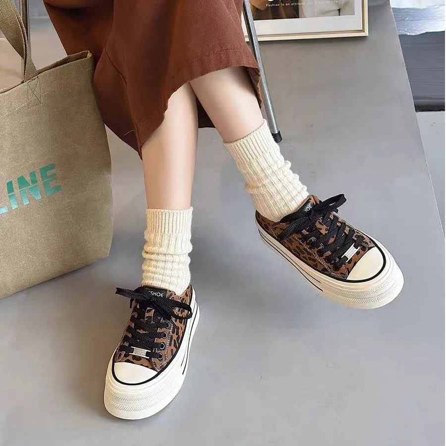 C1984  黄色 时尚厚底圆头系带超轻女休闲运动鞋  板鞋