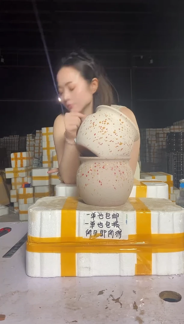 宜兴紫砂粗陶花盆18/16