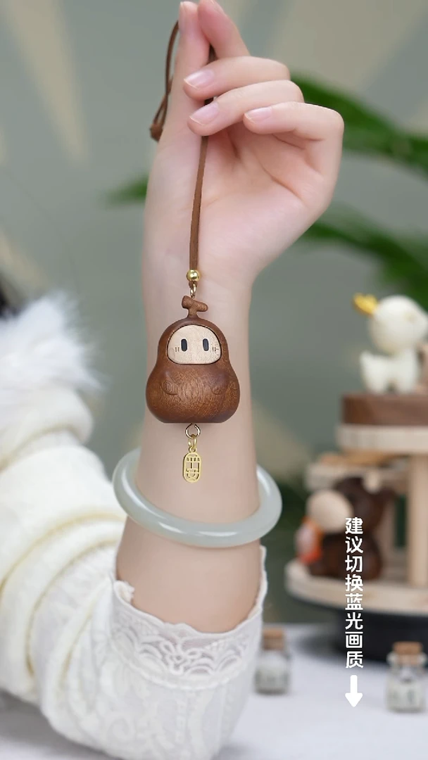 （新品首发）木质拼接福禄娃娃车挂件