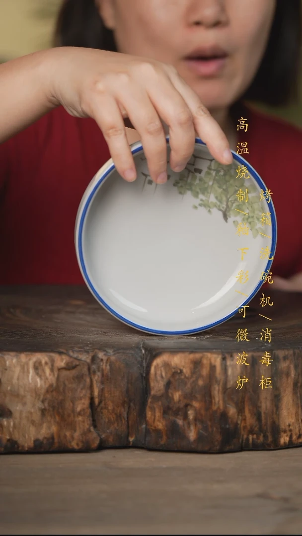 瓷片景德镇高温釉下彩可微波烤箱洗碗机