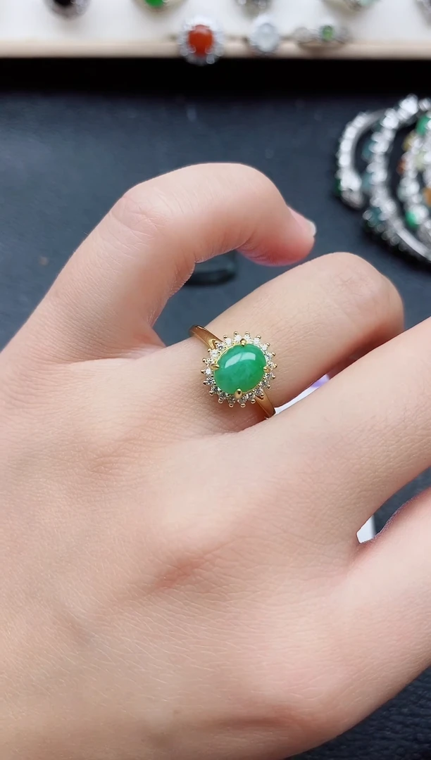 【闪购商品】翡翠戒指银S925镶嵌11111