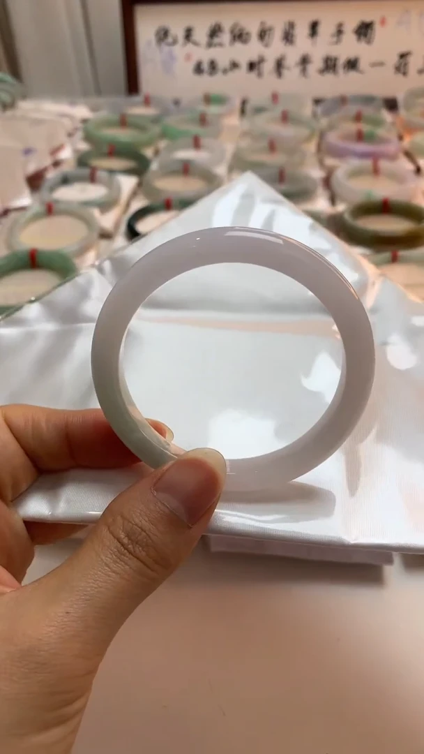 未镶嵌手镯翡翠54白月光带色