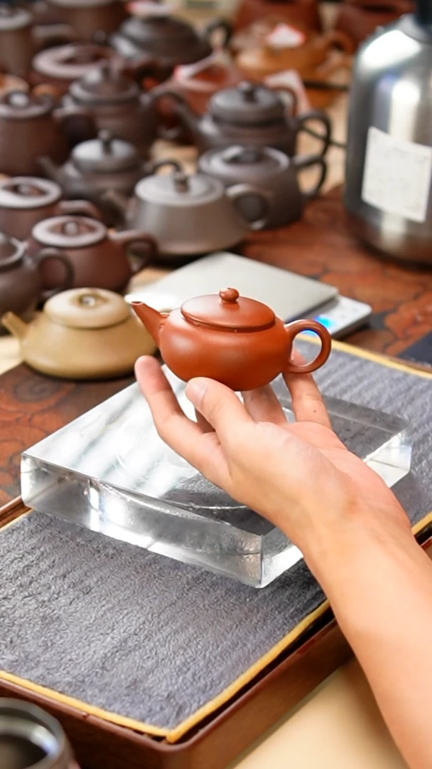 茶壶紫砂 寅春水平 红降坡 65cc 内推孔