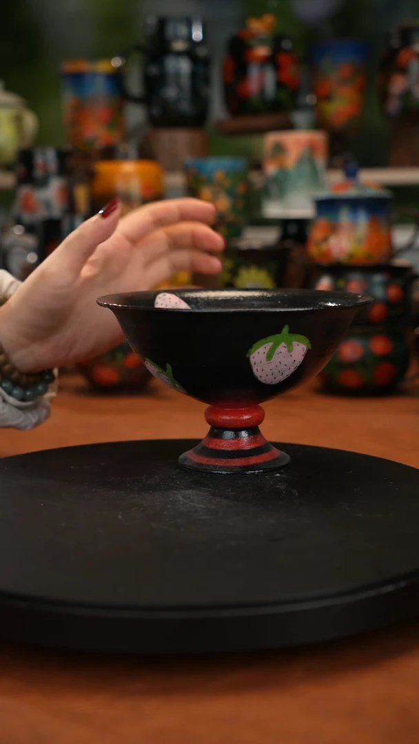 紫砂油画手绘釉下彩