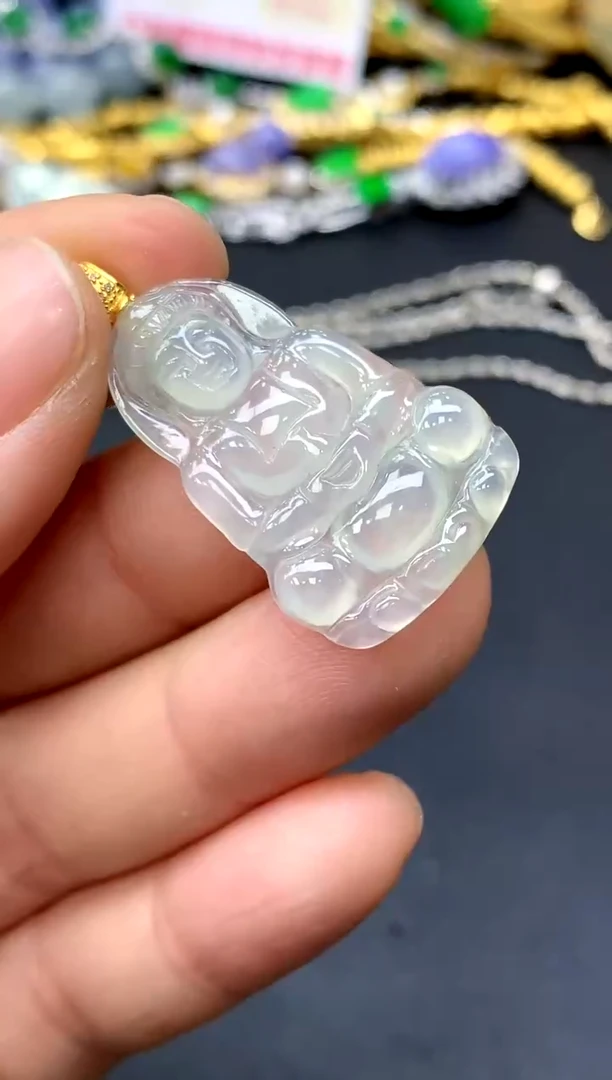 颈饰18K金镶嵌翡翠139-中国好珍宝