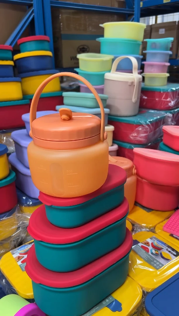 硅胶半透橙色-500ml圆形硅胶桶