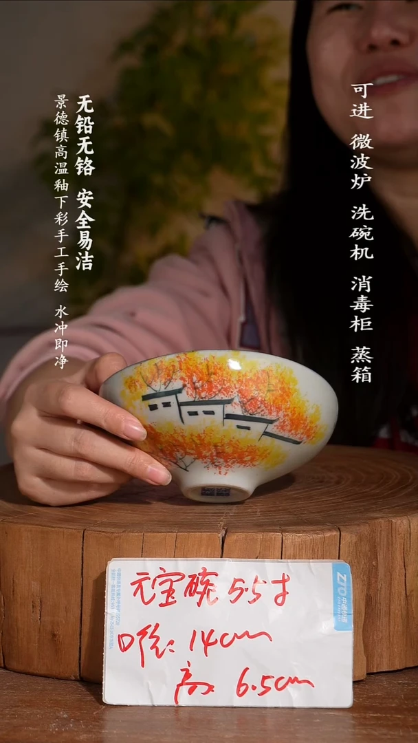 碗瓷景德镇高温瓷釉下彩手绘陶瓷