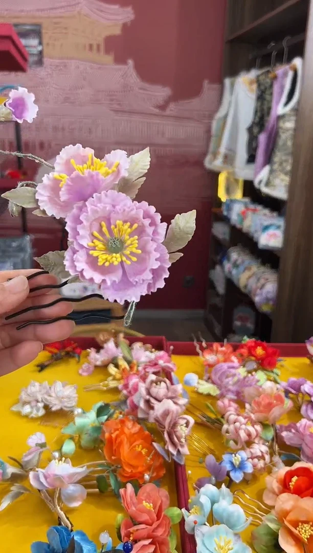 【闪购商品】刺绣 非遗绒花（发饰）