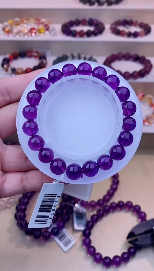 未镶嵌手链水晶紫水晶单圈9m+