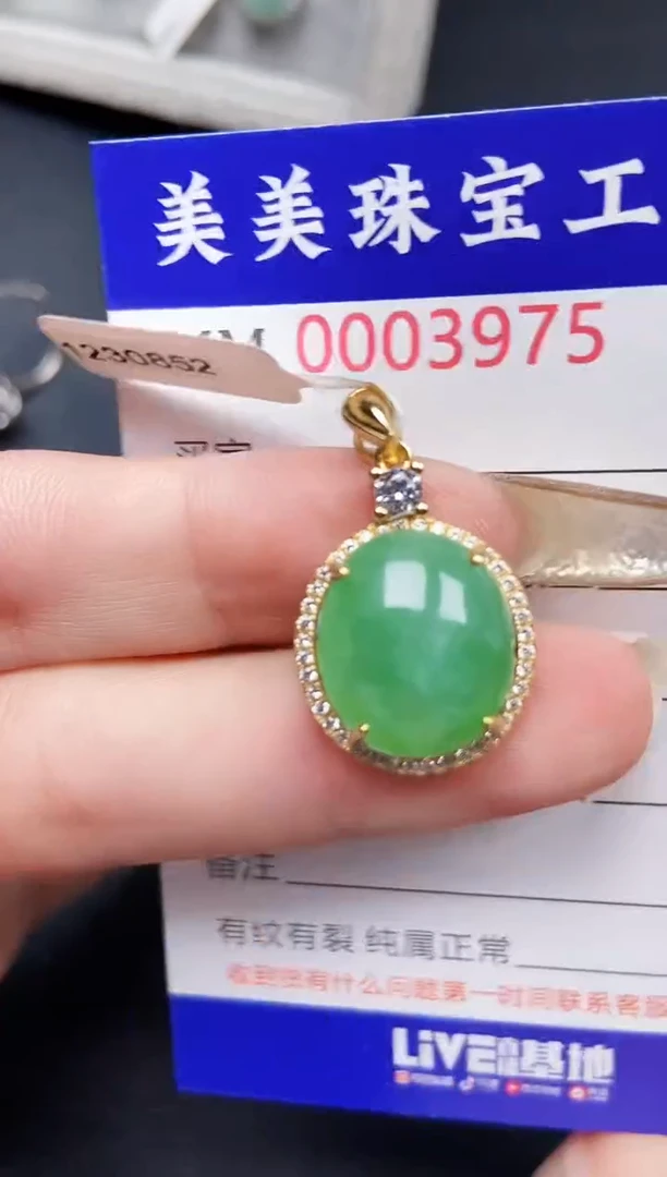 【闪购商品】翡翠颈饰银S925镶嵌3975