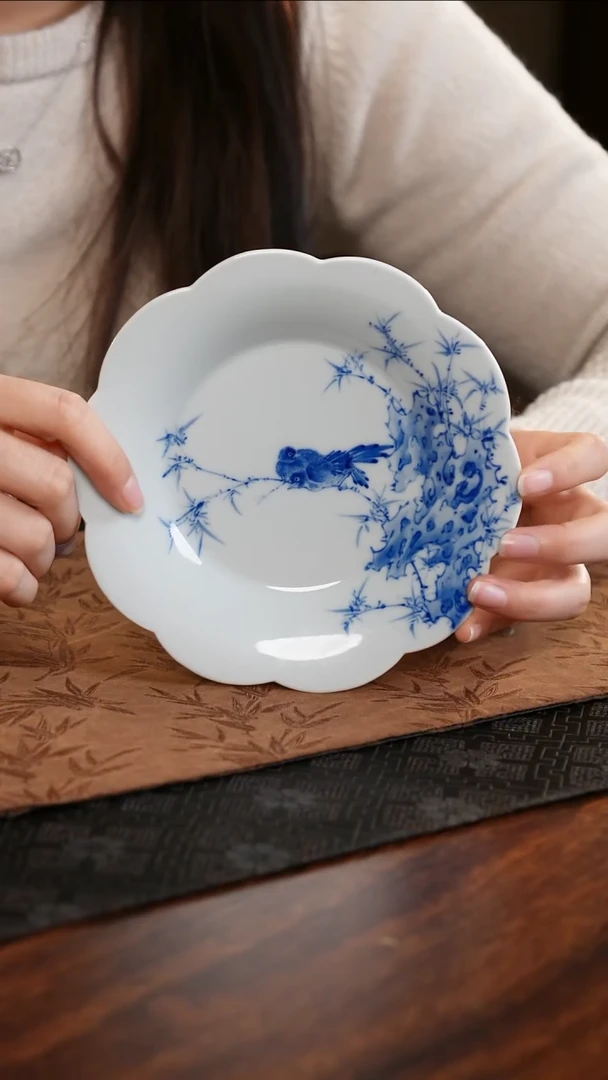 【闪购商品】杯子竹报平安葵口壶承