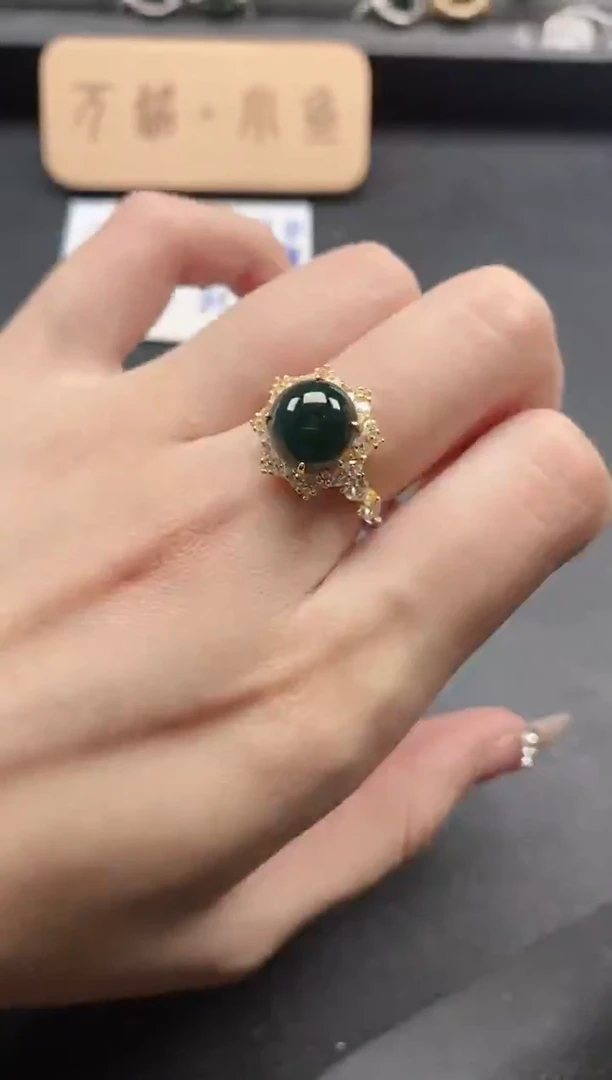 银S925镶嵌戒指翡翠51151