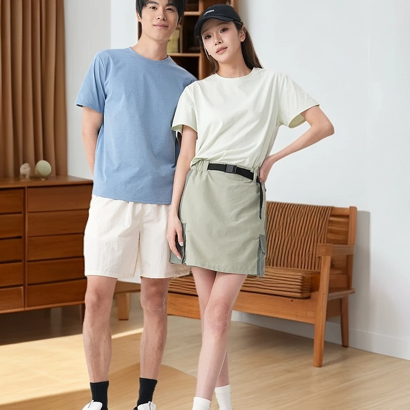 “冰凉因子”夏日情侣秒吸汗持续晾干凉感抗皱T恤25055-56