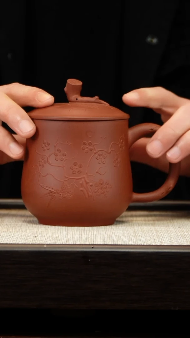茶壶紫砂泥绘盖杯