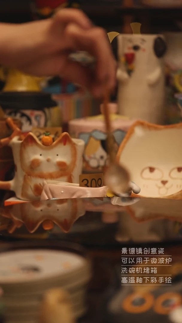 陶瓷景德镇可爱陶瓷釉下彩绘设计师款