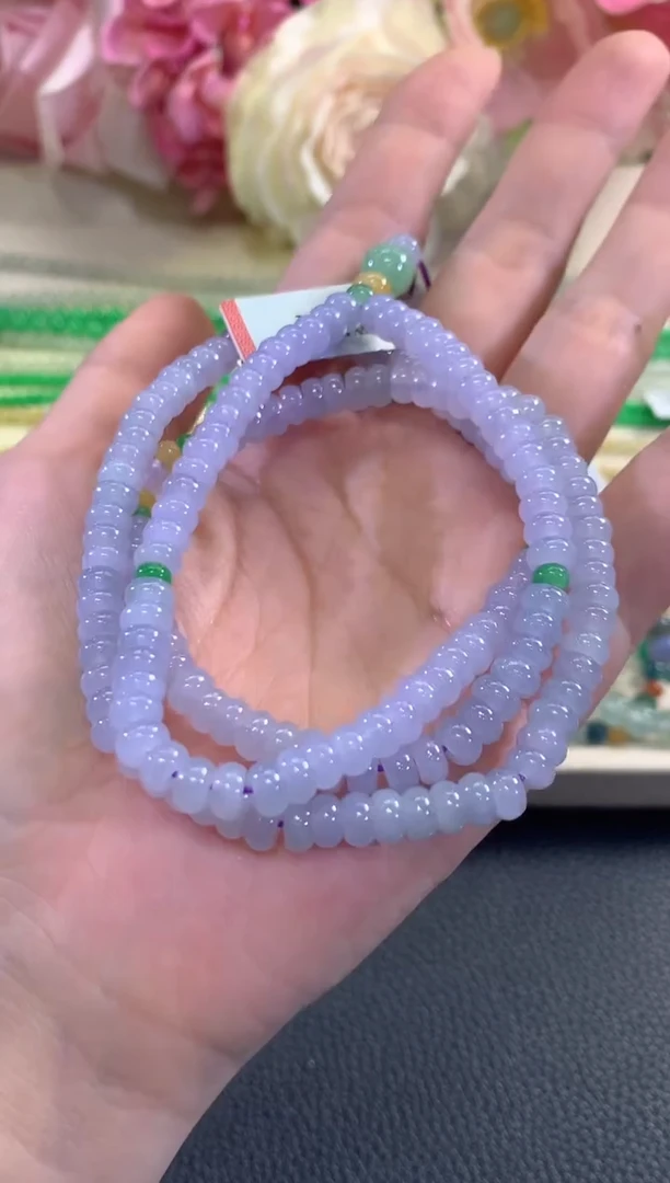 未镶嵌手串翡翠d100多样性一件发紫货有色差