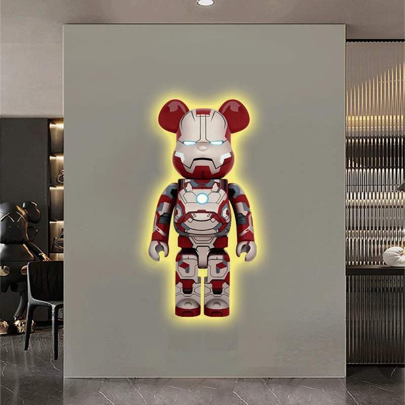 潮流熊玄关装饰画挂画客厅走廊过道轻奢壁画高级感卡通画星空146