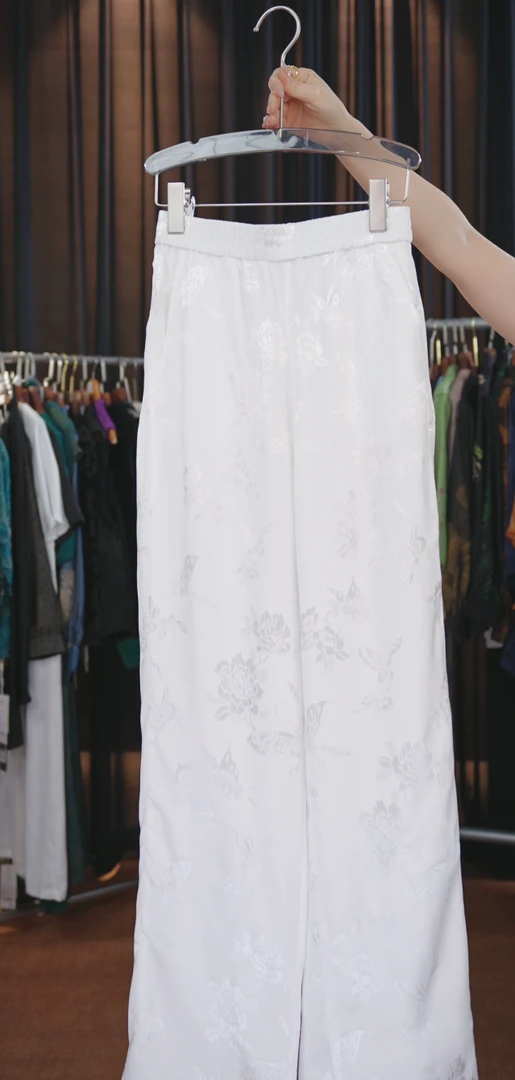 2025早春 新中式早春重磅提花国风女裤