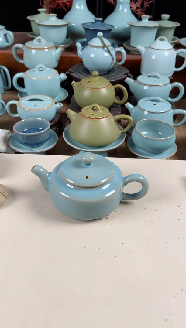 【闪购商品】其他微瑕天蓝周盘壶不开片支钉烧杨小将