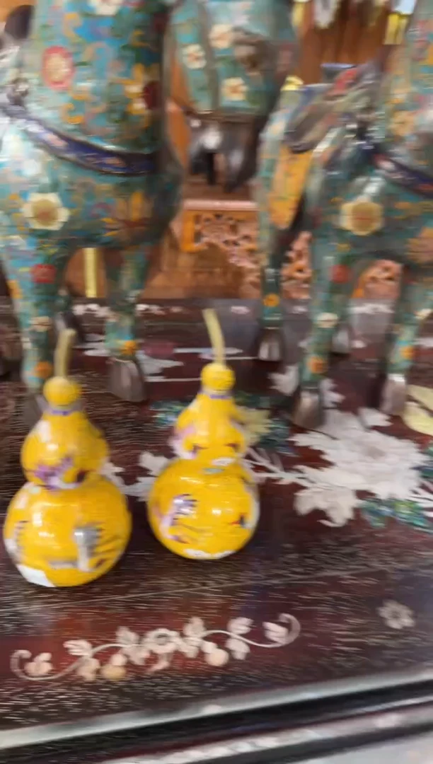 木木头款景泰蓝黄葫芦一对600