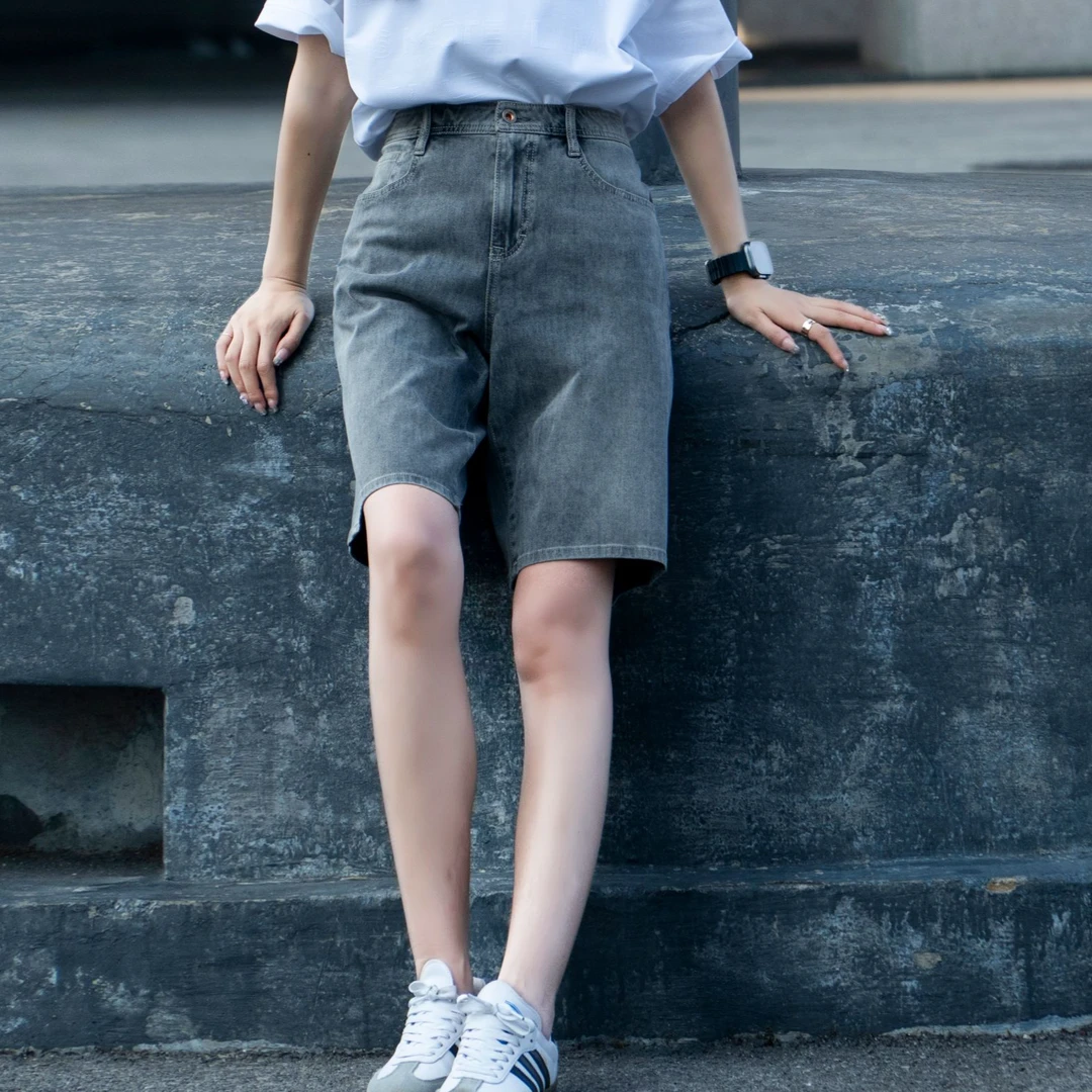 Lilanz/利郎5分百搭休闲简约夏季宽松青年男士牛仔裤