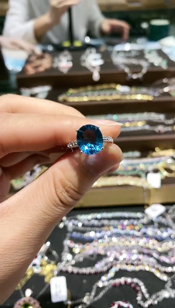 【闪购商品】托帕石戒指银S925镶嵌戒指