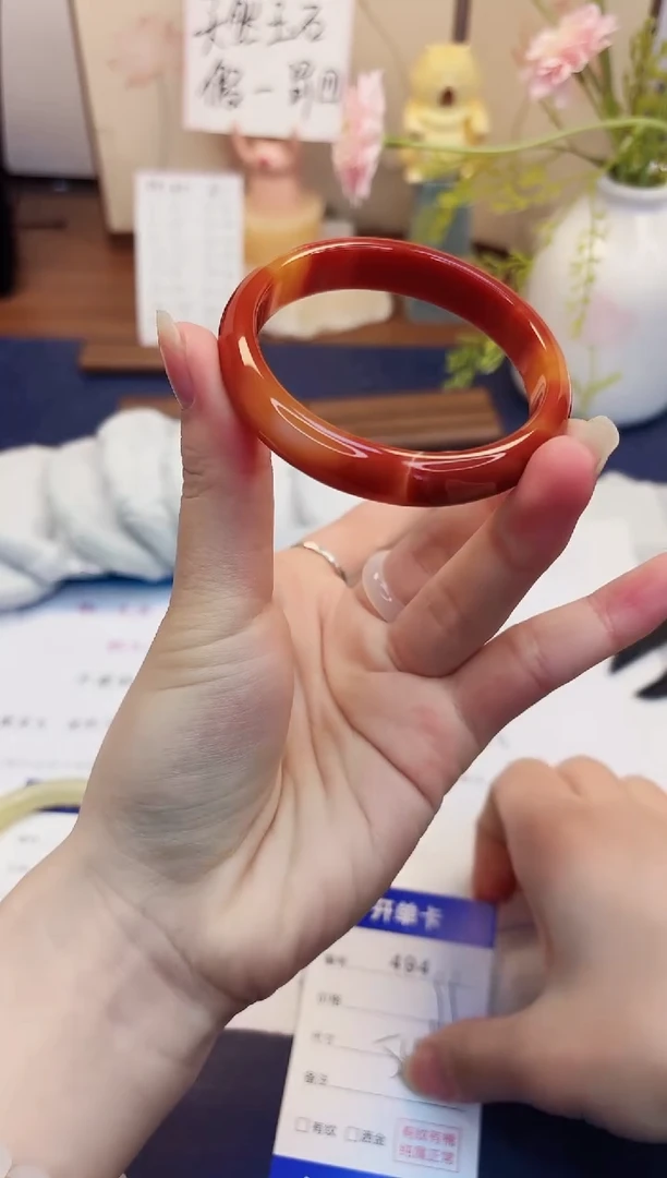 【闪购商品】石英质玉手镯未镶嵌494-玛瑙-圈口54