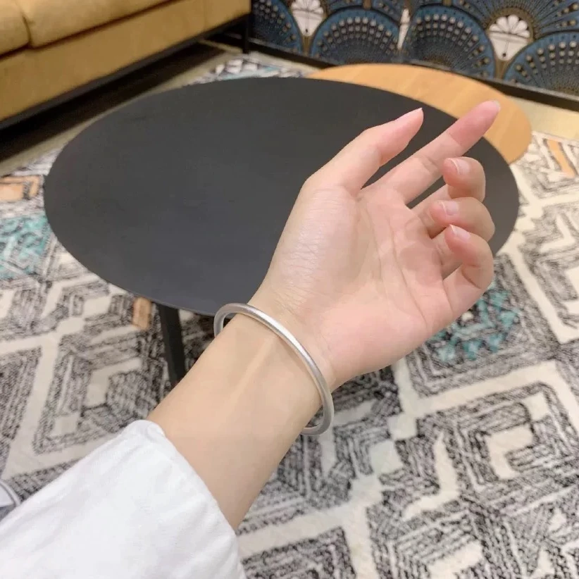 足银手镯 999.9 【0004】30g时尚古法传承素圈手镯女哑光磨砂手镯