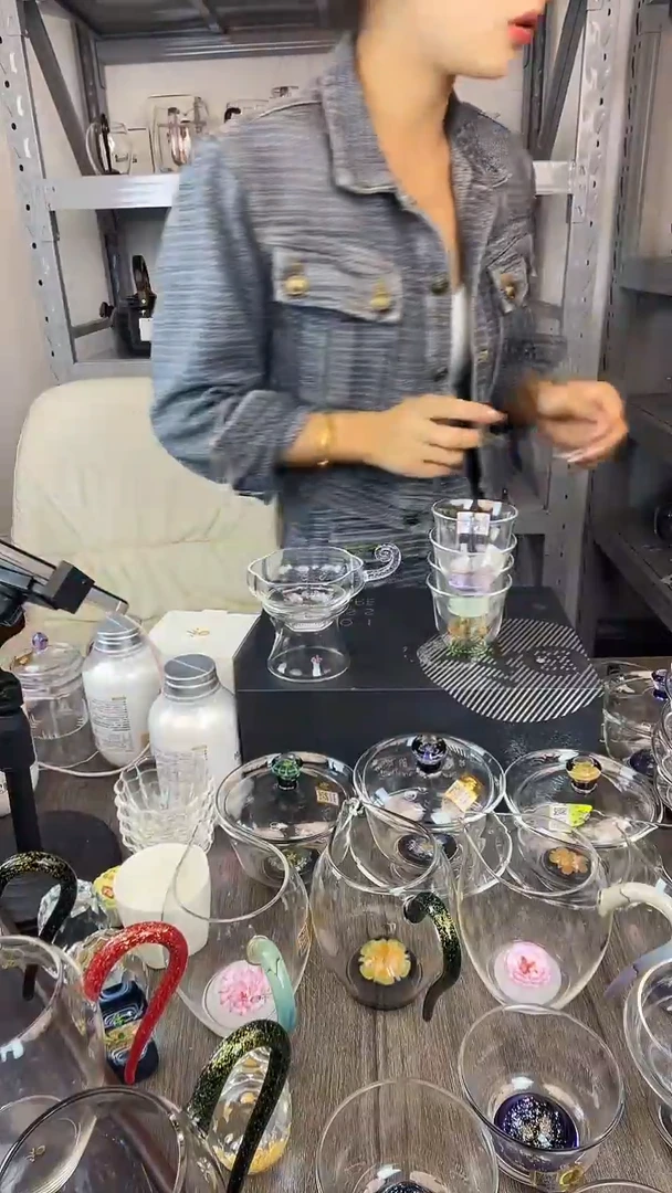 手工艺品玻璃开**好禾器 锦瑞壶 浅紫色