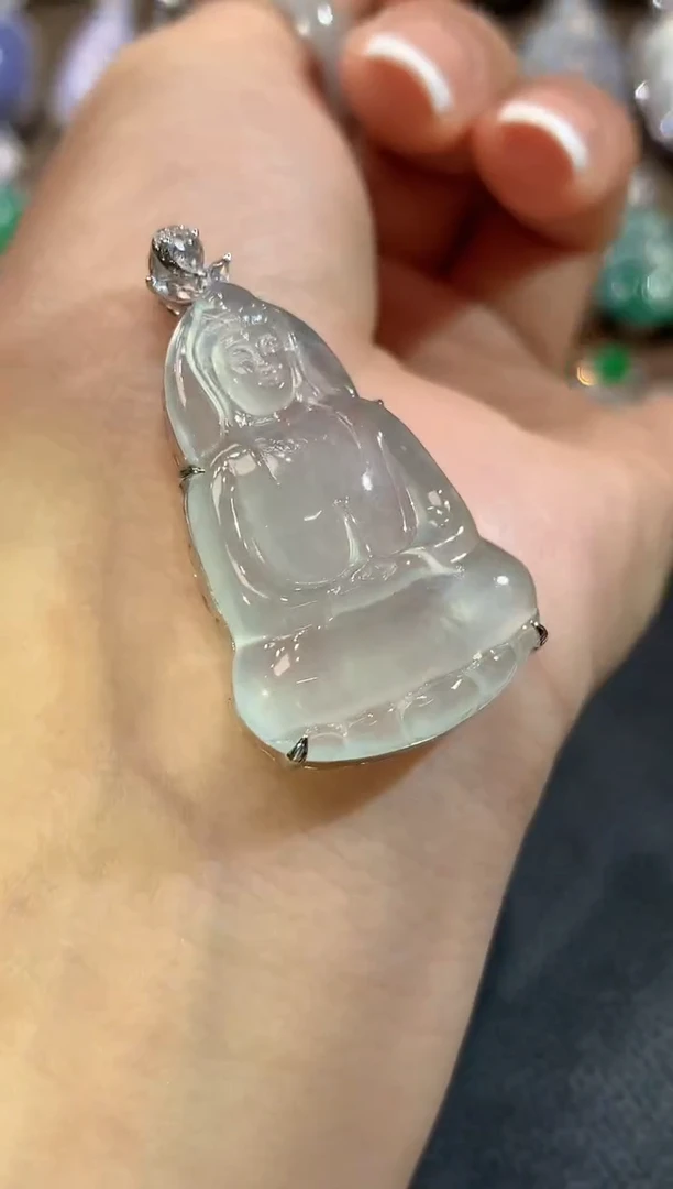 吊坠(不含链)18K金镶嵌翡翠C20