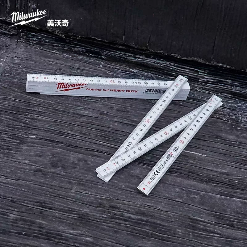 美沃奇milwaukee木折尺折叠尺木尺木工2米测量绘图用具4932459301