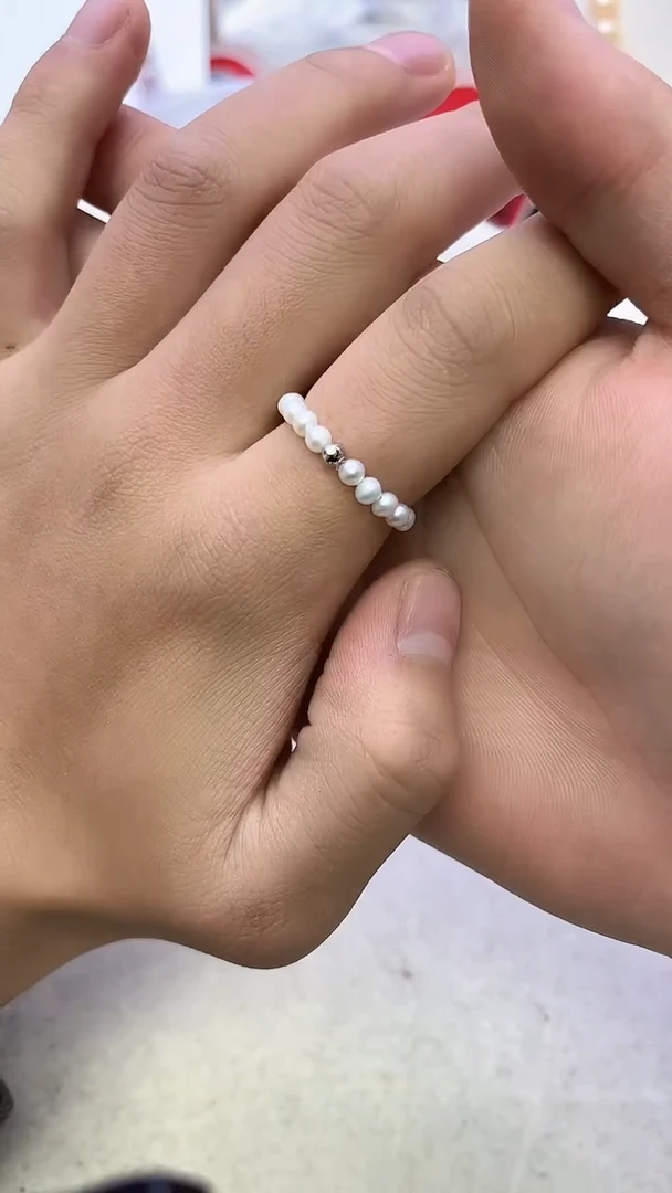 未镶嵌戒指淡水珍珠白色系戒指